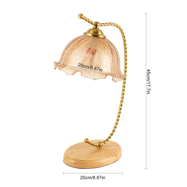 Lámpara de mesa en forma de flor, Lámpara de mesa de cabecera, Rango de iluminación: 5-8 metros cuadrados, 20*45 cm