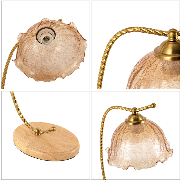 Lámpara de mesa en forma de flor, Lámpara de mesa de cabecera, Rango de iluminación: 5-8 metros cuadrados, 20*45 cm Lámpara de mesa en forma de flor, Lámpara de mesa de cabecera, Rango de iluminación: 5-8 metros cuadrados, 20*45 cm