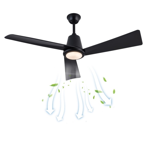 Lámpara de ventilador de techo con control remoto, Lámpara de ventilador de techo moderna negra