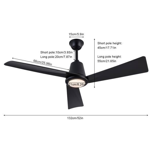 Lámpara de ventilador de techo con control remoto, Lámpara de ventilador de techo moderna negra Lámpara de ventilador de techo con control remoto, Lámpara de ventilador de techo moderna negra