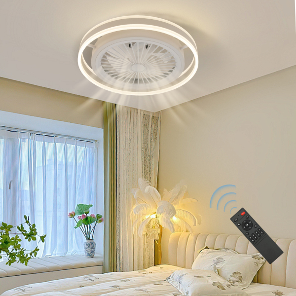 Ventilador de techo LED de 220 V Luz de techo de iluminación de sala de estar，mando a distancia regulable