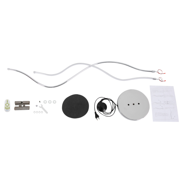 Lámpara de pie, Lámpara en espiral, Lámpara de pie LED altura 1.3m, plata