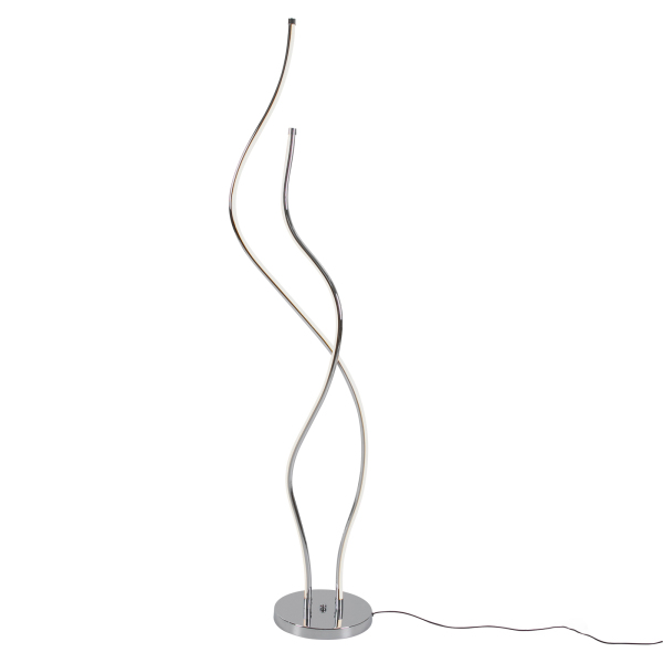 Lámpara de pie, Lámpara en espiral, Lámpara de pie LED altura 1.3m, plata