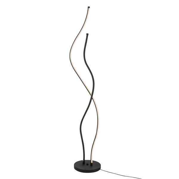 Lámpara de pie de 51,18 pulgadas con control remoto Lámpara en espiral LED resistente al óxido y duradera Negro
