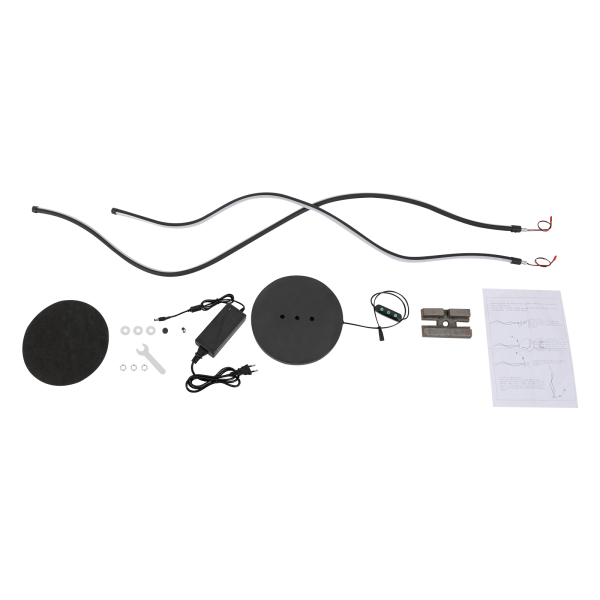 Lámpara de pie de 51,18 pulgadas Lámpara de pie en espiral LED con cable de alimentación base estable Negro