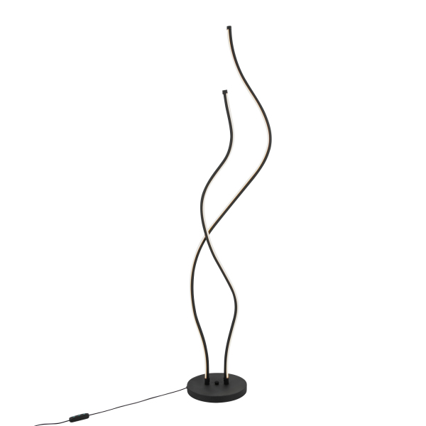 Lámpara de pie de 51,18 pulgadas Lámpara de pie en espiral LED con cable de alimentación base estable Negro