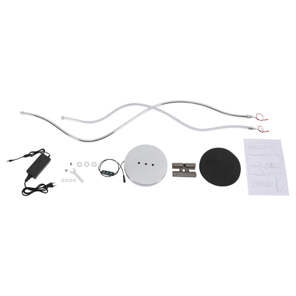 Lámpara de pie de 51,18 pulgadas Lámpara de pie en espiral LED con cable de alimentación de base estable Plata