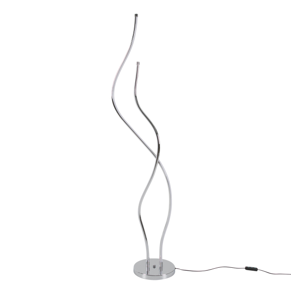 Lámpara de pie de 51,18 pulgadas Lámpara de pie en espiral LED con cable de alimentación de base estable Plata