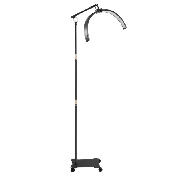 Lámpara de media luna negra de 71 cm y 40 W con soporte para teléfono, ajustable. Lámpara de media luna negra de 71 cm y 40 W con soporte para teléfono, ajustable.