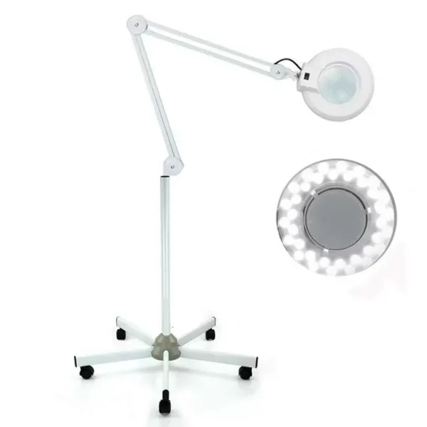 CNCEST Lámpara con lupa LED de 8 dioptrías, con luz, luz fría, lámpara de cosmética, brazo giratorio