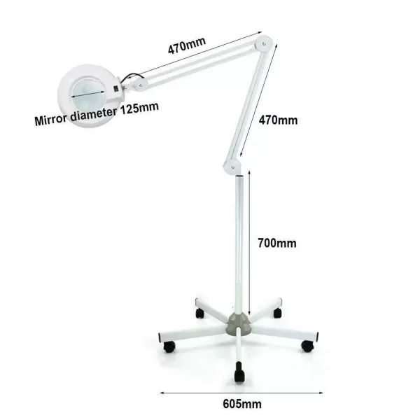 CNCEST Lámpara con lupa LED de 8 dioptrías, con luz, luz fría, lámpara de cosmética, brazo giratorio