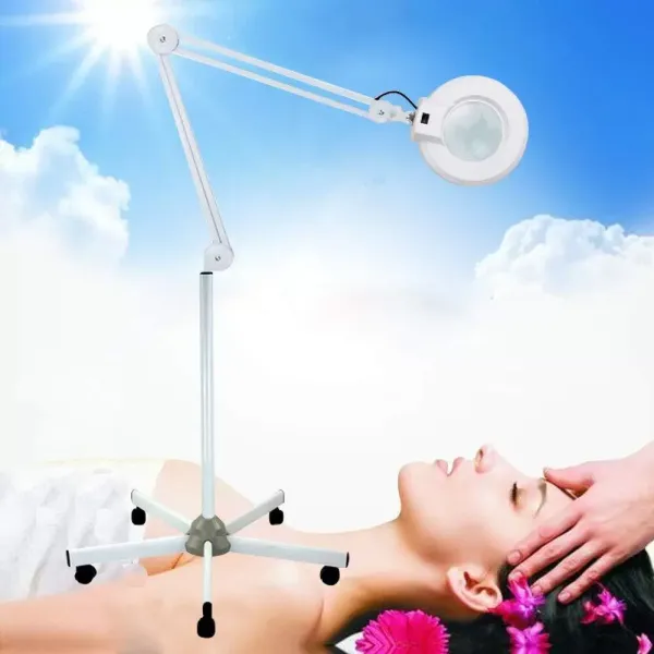 CNCEST Lámpara con lupa LED de 8 dioptrías, con luz, luz fría, lámpara de cosmética, brazo giratorio