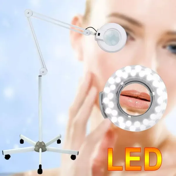 CNCEST Lámpara con lupa LED de 8 dioptrías, con luz, luz fría, lámpara de cosmética, brazo giratorio CNCEST Lámpara con lupa LED de 8 dioptrías, con luz, luz fría, lámpara de cosmética, brazo giratorio