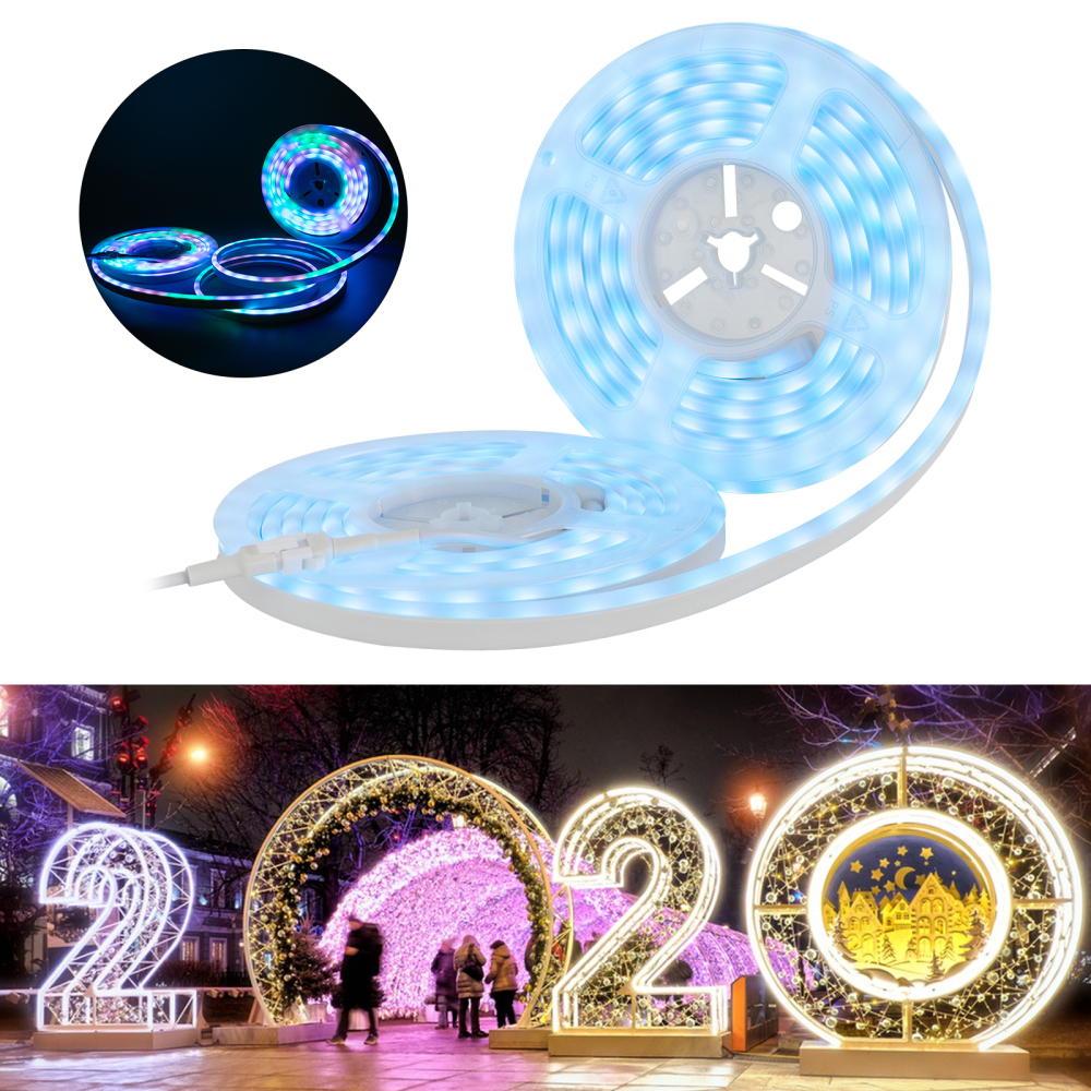 Luces de cuerda LED de 16.4 pies, luces de cuerda LED flexibles, luces RGB impermeables, tiras de luces LED, 16*6cm
