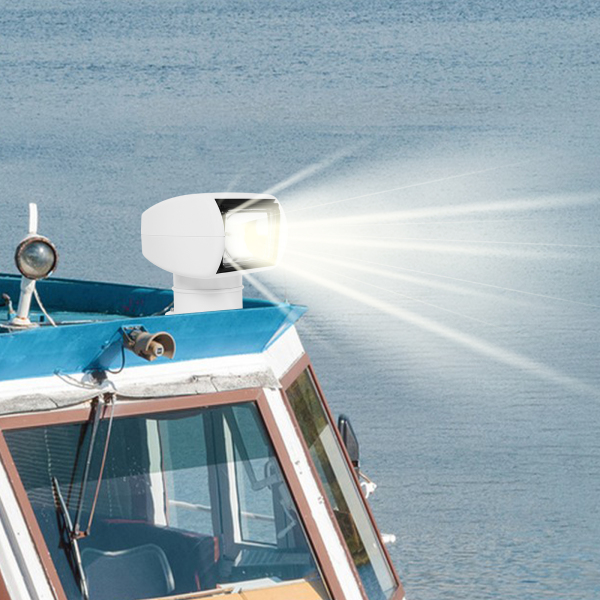 Reflector para yates 12V 100W, reflector con control remoto, foco marino, blanco