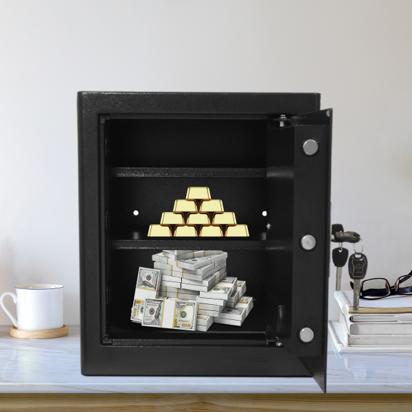 9-S45EFK Caja Fuerte Grande, Caja Fuerte para el Hogar, Caja Fuerte para Uso Doméstico - Acero al Carbono Q195 Negro