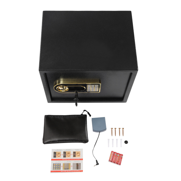 Caja fuerte digital de 30 l, resistente al fuego, resistente al agua, con estante extraíble, sistema de alarma (30 l, 37 x 31 x 30 cm)