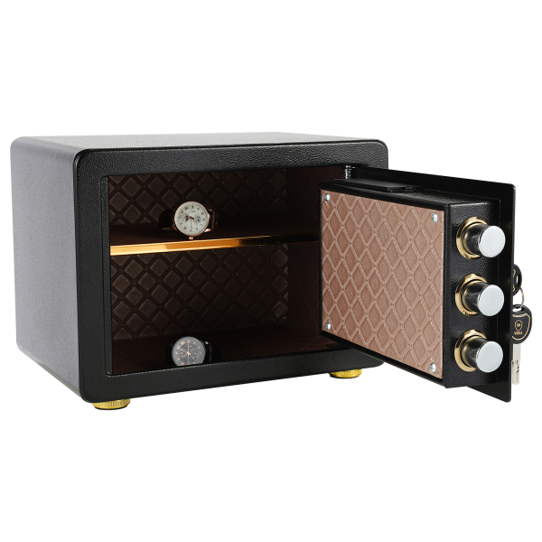 Caja fuerte, 35*25*25cm caja fuerte electrónica con bolsa de dinero, caja fuerte digital para el hogar con teclado, luz LCD