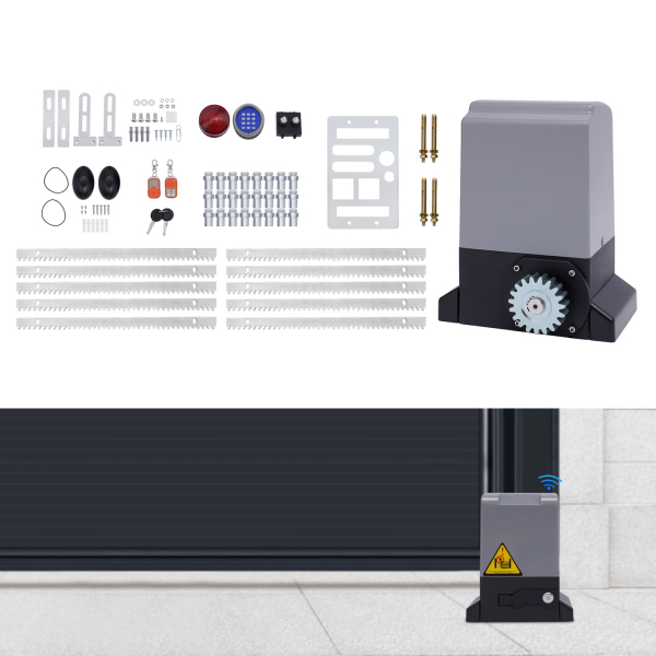 CNCEST Abridor de puerta corrediza eléctrico de 550W, con control remoto y cerradura de combinación, de 1200 kg para puerta de garaje