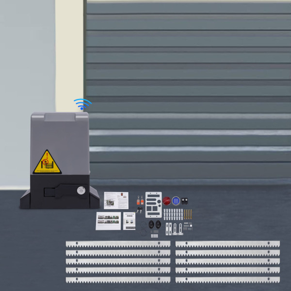 CNCEST Abridor de puerta corrediza eléctrico de 550W, con control remoto y cerradura de combinación, de 1200 kg para puerta de garaje