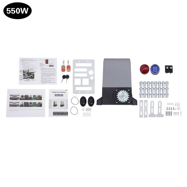 CNCEST Abridor de puerta corrediza eléctrico de 550W, con control remoto y cerradura de combinación, de 1200 kg para puerta de garaje CNCEST Abridor de puerta corrediza eléctrico de 550W, con control remoto y cerradura de combinación, de 1200 kg para puerta de garaje