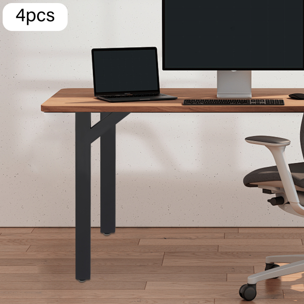 4 piezas de patas de escritorio modernas en forma de Y, patas de mesa, patas de mesa de metal para mesas de café - Negro