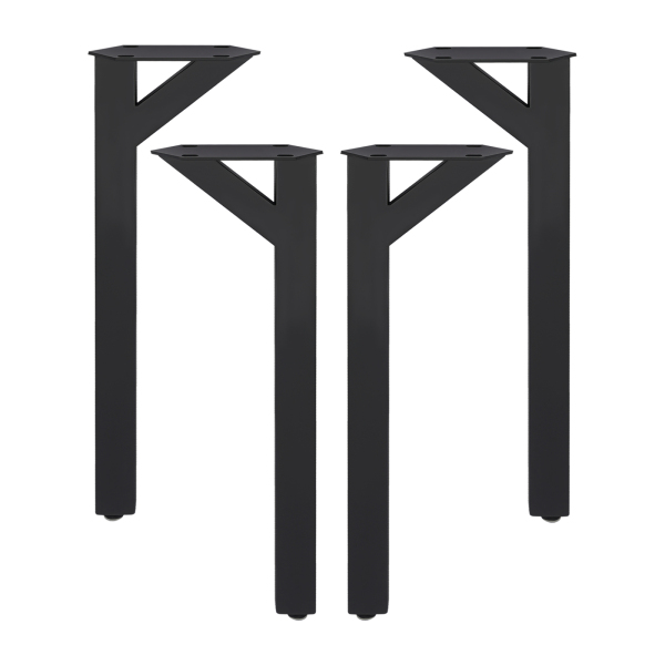 4 piezas de patas de escritorio modernas en forma de Y, patas de mesa, patas de mesa de metal para mesas de café - Negro