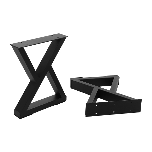 2 Pcs patas de muebles patas de mesa de tubo cuadrado rústico industrial para patas de banco de bricolaje 40cm (negras)