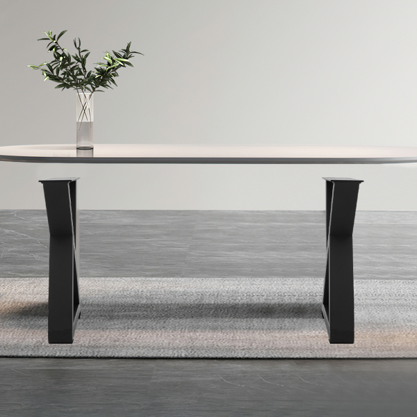 2 Pcs patas de muebles patas de mesa de tubo cuadrado rústico industrial para patas de banco de bricolaje 40cm (negras)