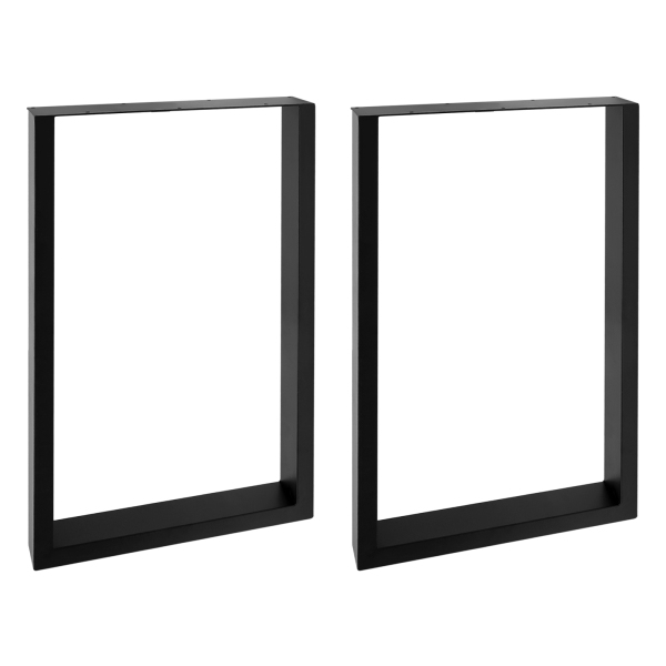 Patas de metal para muebles, patas de mesa de metal industriales, patas de mesa de comedor, adecuadas, 50 x 7 x 71 cm, color negro
