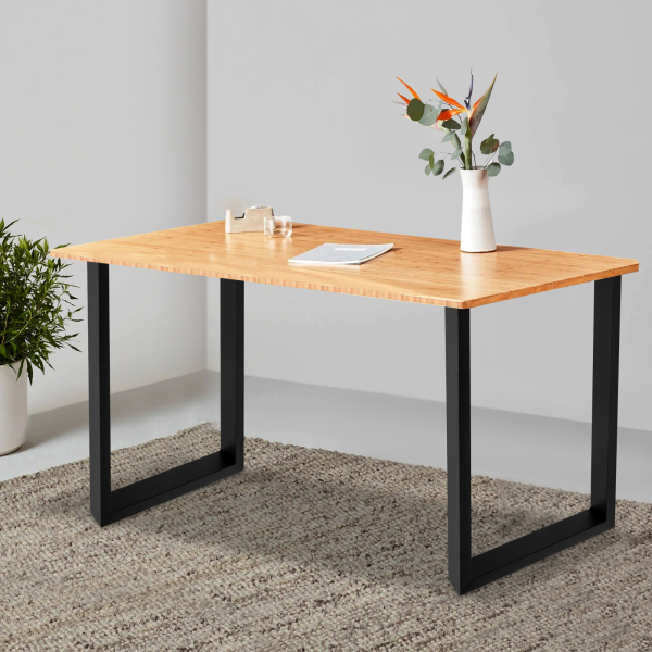 Patas de metal para muebles, patas de mesa de metal industriales, patas de mesa de comedor, adecuadas, 50 x 7 x 71 cm, color negro