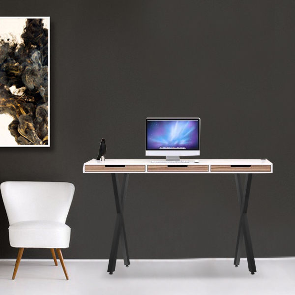 Juego de 2 patas de mesa de acero para mesa de comedor escritorio mesa de centro estructura en forma de X color negro