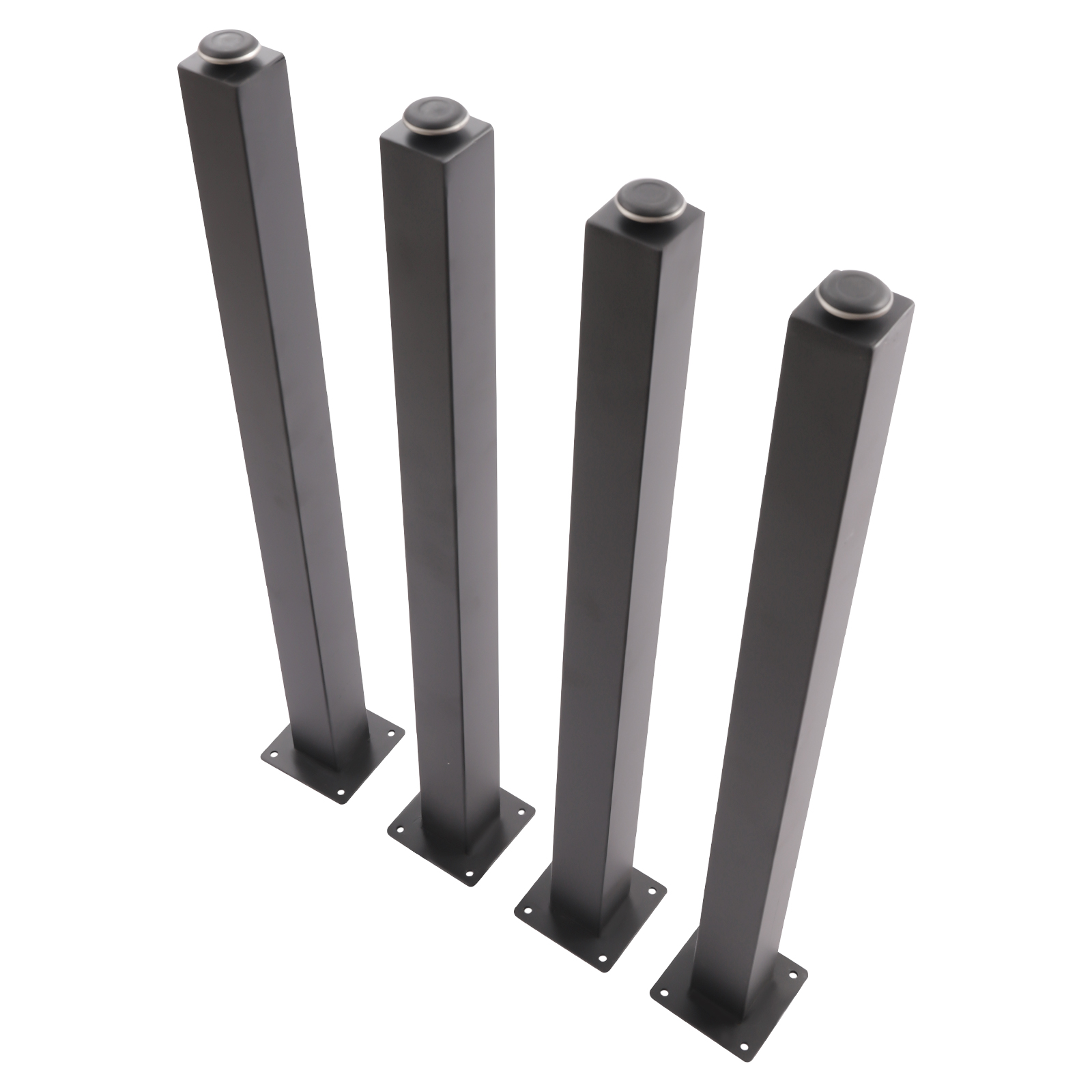 Patas de mesa, altura ajustable cuadradas, de hierro, 4 piezas 710mm, negro Patas de mesa, altura ajustable cuadradas, de hierro, 4 piezas 710mm, negro