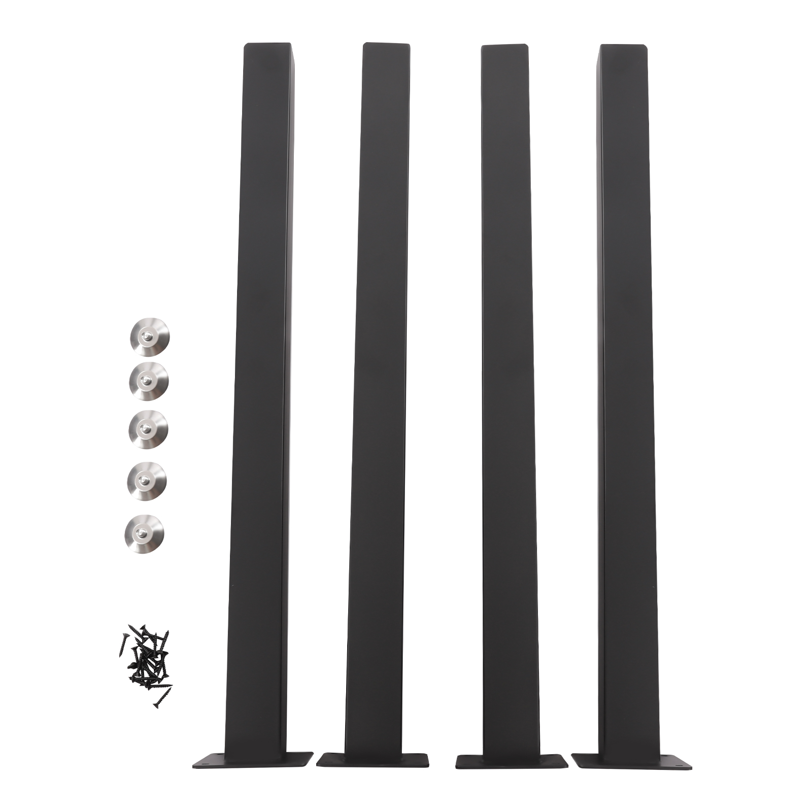 Patas de mesa, altura ajustable cuadradas, de hierro, 4 piezas 710mm, negro Patas de mesa, altura ajustable cuadradas, de hierro, 4 piezas 710mm, negro