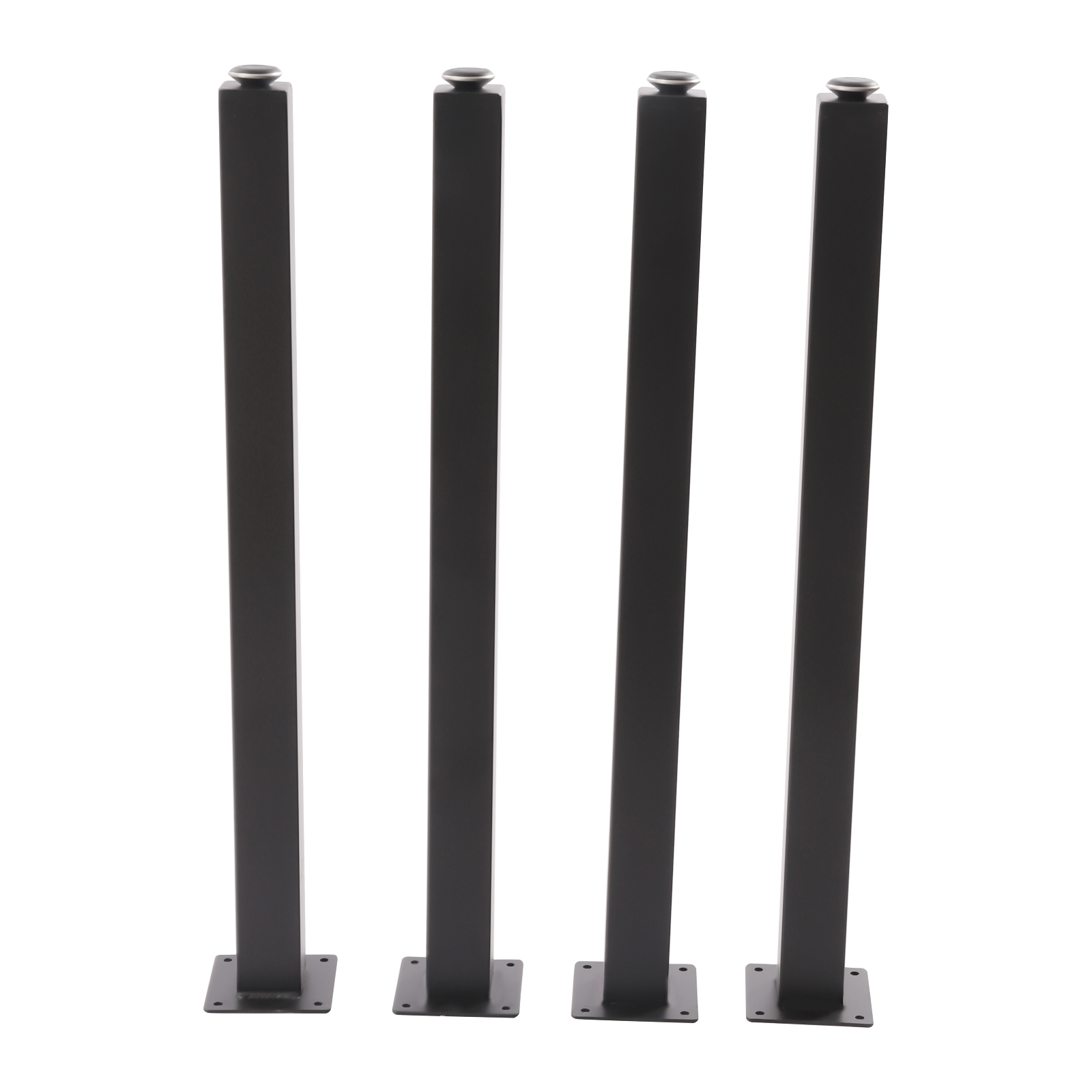 Patas de mesa, altura ajustable cuadradas, de hierro, 4 piezas 710mm, negro