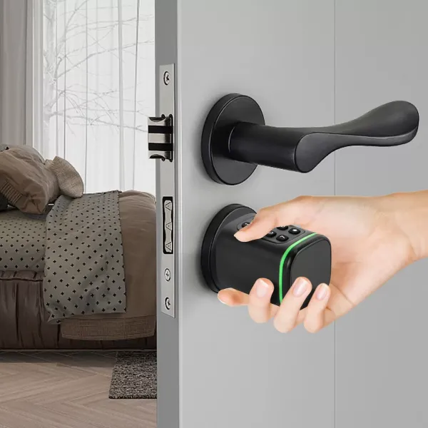 Cerradura electrónica, con código para puerta delantera para hogar inteligente, cerradura de cilindro inteligente con interfaz de emergencia