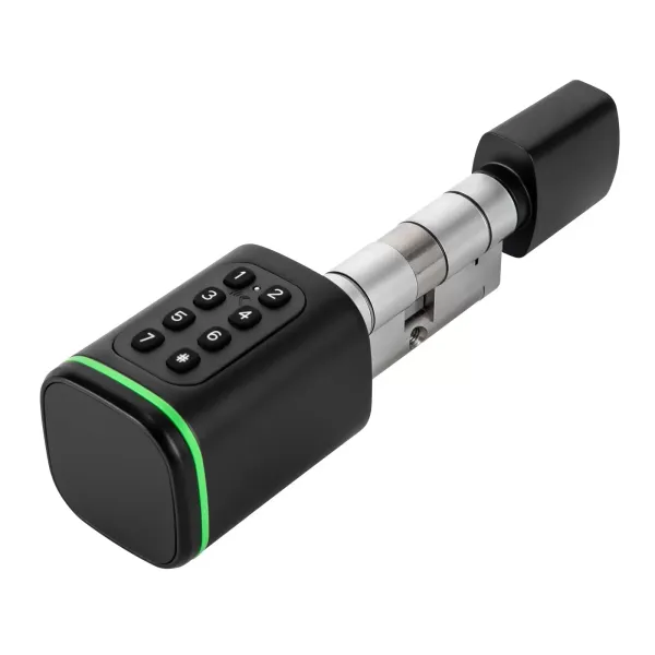 Cerradura electrónica, con código para puerta delantera para hogar inteligente, cerradura de cilindro inteligente con interfaz de emergencia