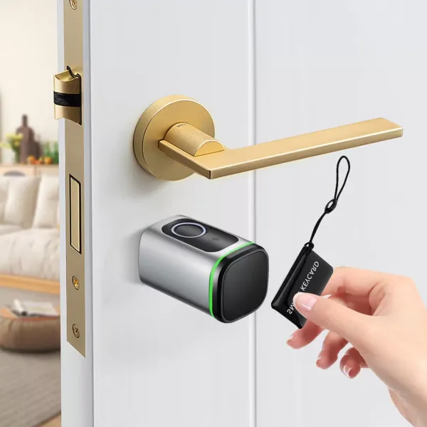 Cilindro de cerradura de reemplazo de cerradura de huella digital inteligente, cilindro de cerradura de cerradura dividida de puerta de madera, blanco
