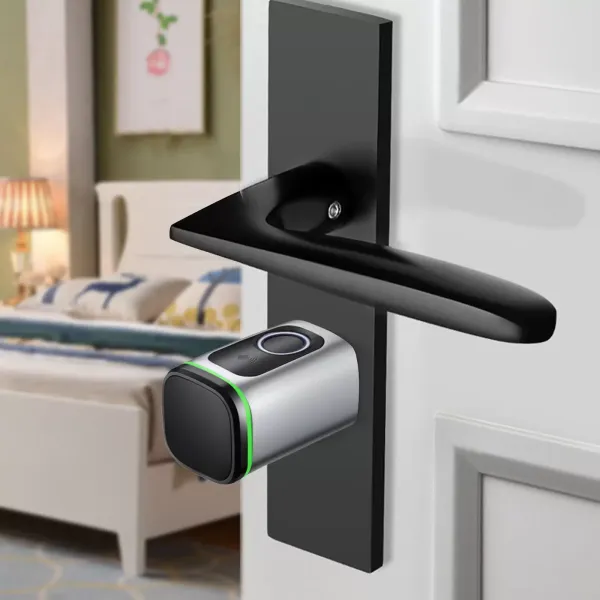 Cilindro de cerradura de reemplazo de cerradura de huella digital inteligente, cilindro de cerradura de cerradura dividida de puerta de madera, blanco