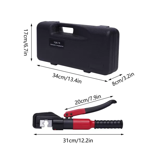 6 T - Alicates de prensado hidráulicos para prensar (4-70 mm², alicates con 8 pares de este, mango aislado cromado, carcasa de acero 6 T - Alicates de prensado hidráulicos para prensar (4-70 mm², alicates con 8 pares de este, mango aislado cromado, carcasa de acero