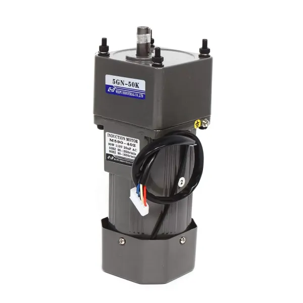 CNCEST Motor eléctrico de engranaje, CA 90 W, 220 V, monofásico, par alto, ajustable con regulador de velocidad, 1:50 (50 K), 27 U/min