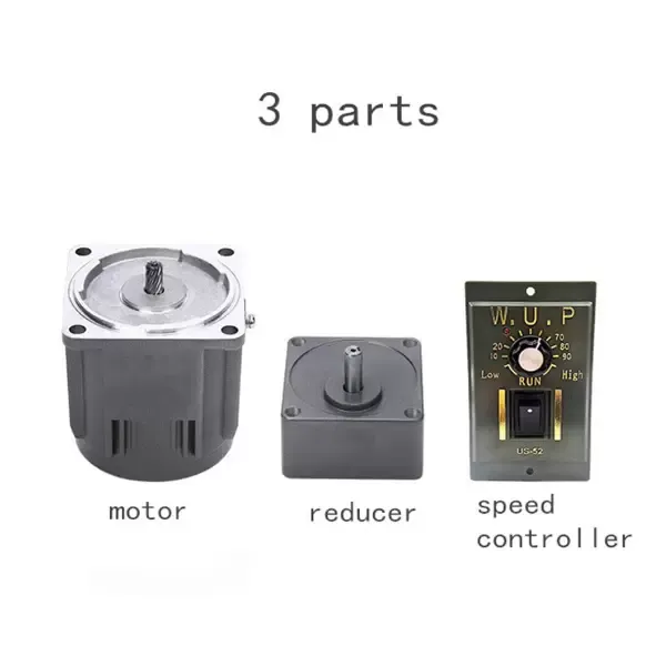Motor eléctrico de engranaje, CA 90 W, 220 V, monofásico, par alto, ajustable con regulador de velocidad, 1:100 (100 K), 13,5 U/min