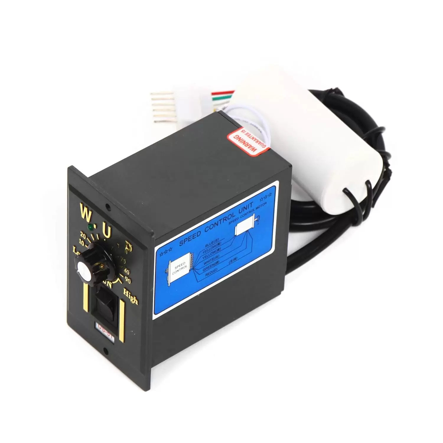 Motor eléctrico de engranaje, CA 90 W, 220 V, monofásico, par alto, ajustable con regulador de velocidad, 1:100 (100 K), 13,5 U/min