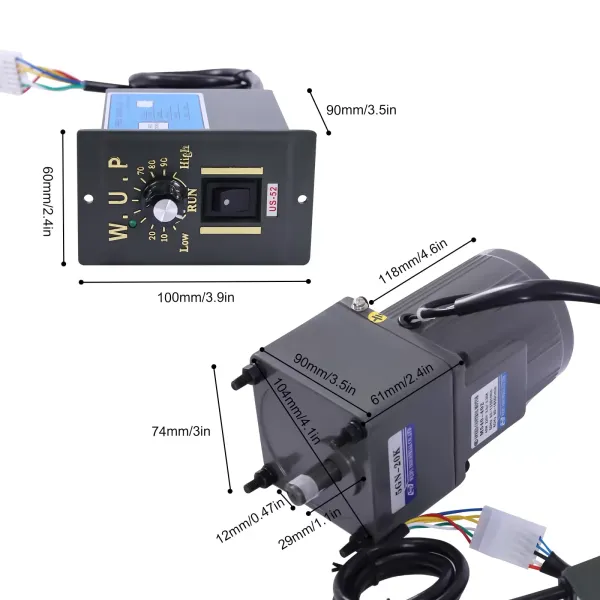 Motor de engranajes con controlador de velocidad Motor de engranajes de CA de 20K Motor de engranajes asíncrono de velocidad