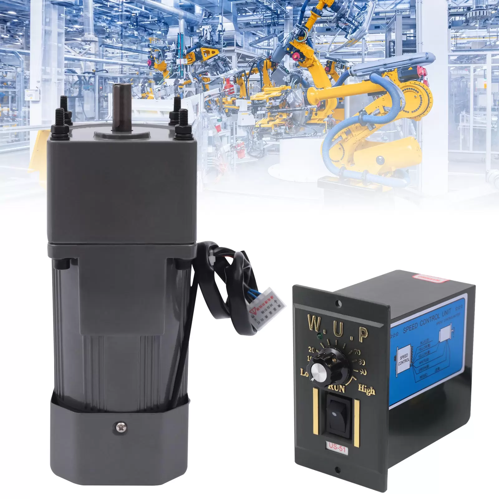 Motor de velocidad, reductor de velocidad, deceleración, motor reversible, 90 W, 20 K