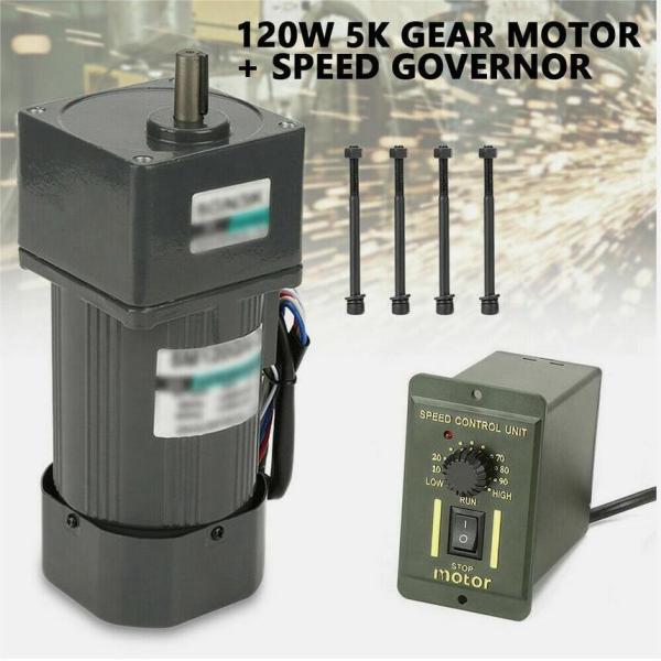 Motor de engranaje 5K 220V 120W Motor eléctrico Motor de engranaje con controlador de velocidad CW/CCW