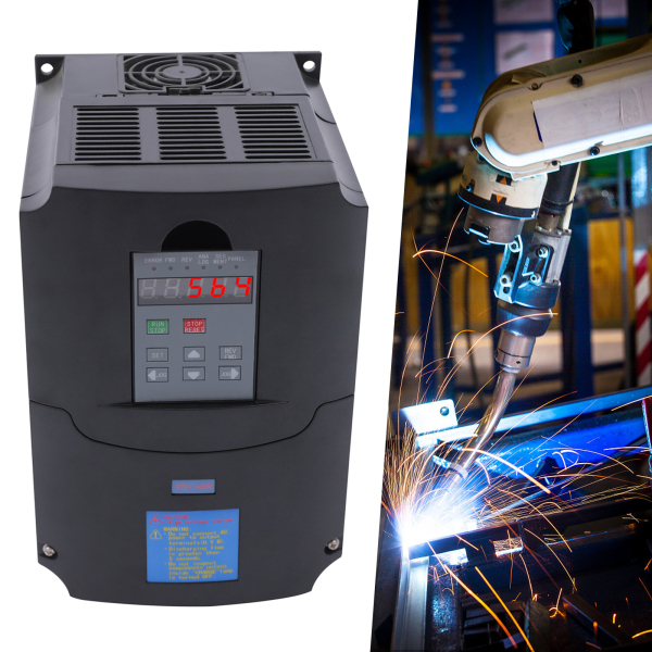 4 KW Variador de frecuencia 220 V AC, VFD Variador de frecuencia, Entrada 1 o 3 fases para tornos fresadoras, Negro