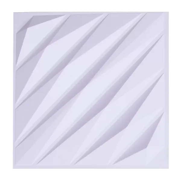 Paneles de pared 3D, 50 x 50 cm, PVC, 12 unidades, resistentes al agua, para dormitorio, salón (blanco mate)
