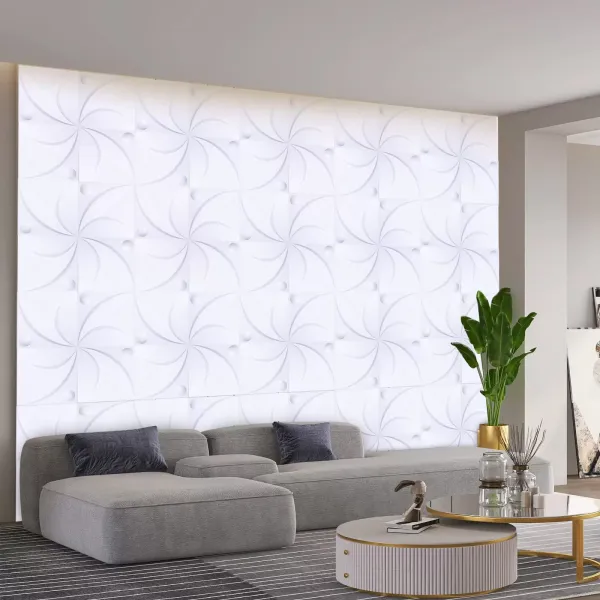 Paquete de 12 paneles de pared 3D de PVC con arco de lunares en cubierta blanca para techo interior y decoración