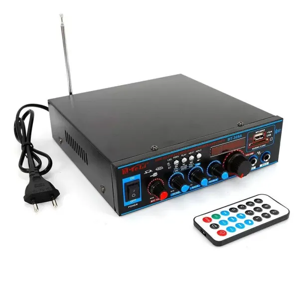 Amplificador estéreo Hi-Fi con Bluetooth, amplificador digital de audio FM